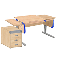 Парта Дэми СУТ-25-03К 120 см раздельная с тумбой и приставкой Парта Дэми СУТ-25-03К 120 см раздельная с тумбой и приставкой