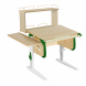Парта Дэми СУТ-24-02Д 75см с надстройкой и боковой приставкой клен/зеленый/белые ноги Парта Дэми СУТ-24-02Д 75см с надстройкой и боковой приставкой клен/зеленый/белые ноги