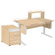 Парта Дэми СУТ-25-04Д1 120 см раздельная с тумбой с приставкой и надстройкой клен/белый/белый c тумбой ТУВ.06