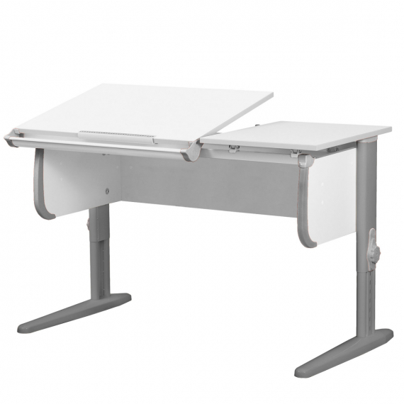 Парта Дэми  СУТ-25 120см раздельная белый/серый/серый каркас Парта Дэми  СУТ-25 120см раздельная белый/серый/серый каркас