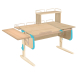Парта Дэми  СУТ-25-02Д1 120см раздельная с двумя приставками и надстройкой клен/ниагара/бежевый каркас Парта Дэми  СУТ-25-02Д1 120см раздельная с двумя приставками и надстройкой клен/ниагара/бежевый каркас