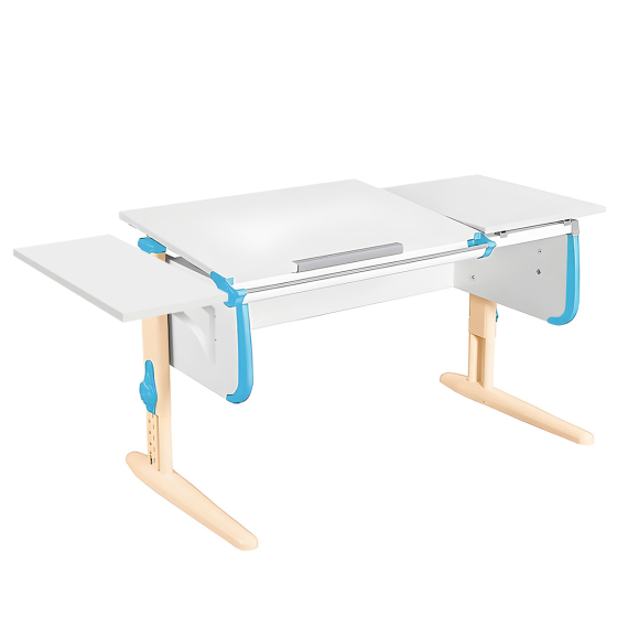 Парта Дэми  СУТ-25-01К 120см раздельная с приставкой белый/ниагара/бежевый каркас