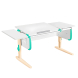 Парта Дэми  СУТ-25-01К 120см раздельная с приставкой белый/аквамарин/бежевый каркас Парта Дэми  СУТ-25-01К 120см раздельная с приставкой белый/аквамарин/бежевый каркас