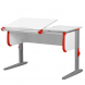 Парта Дэми  СУТ-25 120см раздельная белый/красный/серый каркас