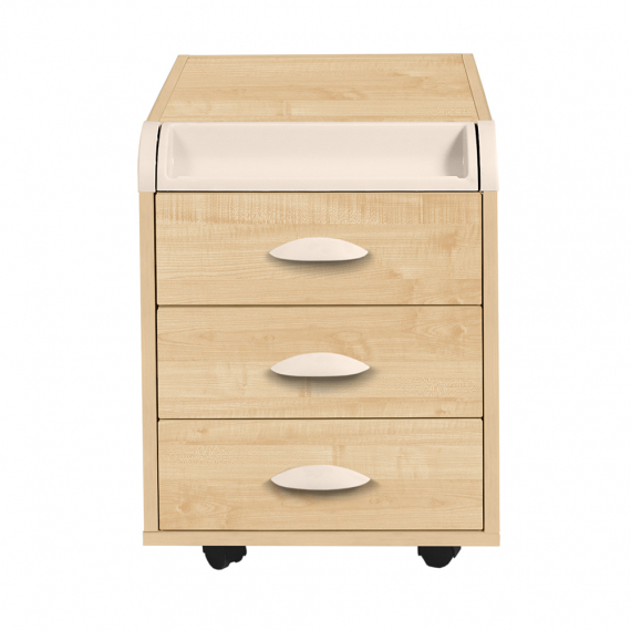 Тумба Дэми ТУВ.06 подкатная на 3 ящика с органайзером клен/бежевый