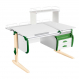 Парта Дэми СУТ-25-04Д1 120 см раздельная с тумбой с приставкой и надстройкой белый/зеленый/бежевый с тумбой ТСН-01-01