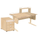Парта Дэми СУТ-25-04Д1 120 см раздельная с тумбой с приставкой и надстройкой клен/бежевый/бежевый c тумбой ТУВ.06