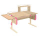 Парта Дэми СУТ-25-02Д1 120см раздельная с двумя приставками и надстройкой клен/розовый/бежевый каркас Парта Дэми СУТ-25-02Д1 120см раздельная с двумя приставками и надстройкой клен/розовый/бежевый каркас