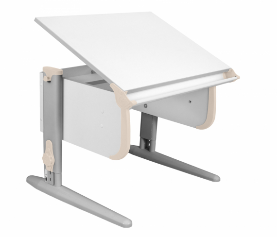 Парта Дэми СУТ-24 75см белый/бежевый/серые ноги