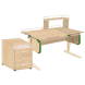 Парта Дэми СУТ-25-04Д1 120 см раздельная с тумбой с приставкой и надстройкой клен/зеленый/бежевый c тумбой ТУВ.06 Парта Дэми СУТ-25-04Д1 120 см раздельная с тумбой с приставкой и надстройкой клен/зеленый/бежевый c тумбой ТУВ.06