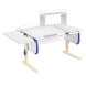 Парта Дэми СУТ-25-02Д1 120см раздельная с двумя приставками и надстройкой белый/синий/бежевый каркас Парта Дэми СУТ-25-02Д1 120см раздельная с двумя приставками и надстройкой белый/синий/бежевый каркас