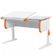 Парта Дэми  СУТ-25 120см раздельная белый/оранжевый/белый каркас