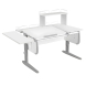 Парта Дэми  СУТ-25-02Д1 120см раздельная с двумя приставками и надстройкой белый/серый/серый каркас