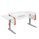 Парта Дэми  СУТ-25-01К 120см раздельная с приставкой белый/красный/серый каркас Парта Дэми  СУТ-25-01К 120см раздельная с приставкой белый/красный/серый каркас